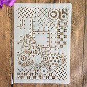 A4 29 *21 εκ. στένσιλ DIY Ζωγραφική τοίχων Λεύκωμα χρωματισμού Άλμπουμ ανάγλυφο Πρότυπο διακοσμητικής κάρτας από χαρτί, στένσιλ σχεδίασης τοίχων