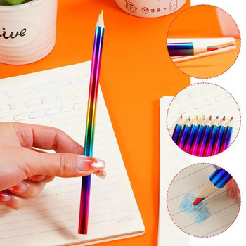 12 бр. Направи си сам сладък дървен многоцветен комплект моливи с разнообразни цветове за книжки за оцветяване Рисуване Скициране Училище