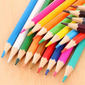 12 бр./компл. дървени цветни моливи комплект мини нетоксичен HB цветен олово стандартна писалка за рисуване скициране инструмент за рисуване