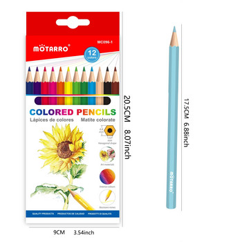 MOTARRO 12 бр. Комплект цветни моливи, акварелни моливи за рисуване, Училищни канцеларски материали, писане, скициране, художествени принадлежности