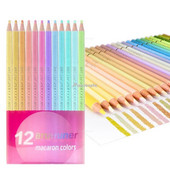 Macaron 12 Colors Colored Pencil Επαγγελματικό παστέλ χρωματισμό Μολύβια σχεδίασης Μολύβια Candy Color for Art Kit Supplies