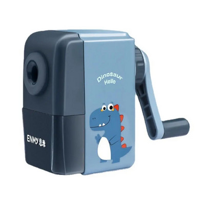 Karikatūras dinozauru zīmuļu asināmais automātiski ievada svinu. Ar roku darbināms mehāniskais asināmais studentu kancelejas piederumi