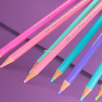 Macaron 12 цвята цветен молив Професионални пастелни оцветяващи моливи за рисуване Бонбонени цветни моливи за арт комплект Консумативи