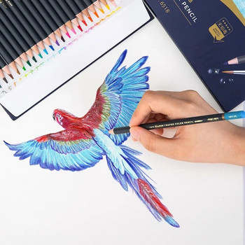 24 професионални маслени цветни моливи Комплект акварелни рисунки Цветни моливи с чанта за съхранение Цветни моливи Детски