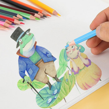 12 цвята Професионален комплект цветни моливи за рисуване Скициране Водоразтворими метални флуоресцентни цветни моливи Художествени принадлежности