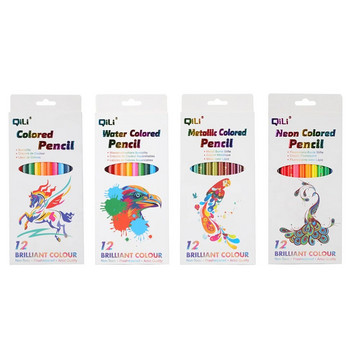 Σετ χρωματιστά μολύβια 12 Colors Profession για ζωγραφική Σκίτσο Υδατοδιαλυτά μεταλλικά φθορίζοντα χρωματιστά μολύβια Προμήθειες τέχνης