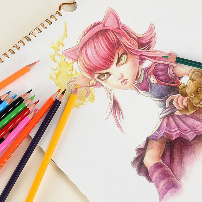 Σετ χρωματιστά μολύβια 12 Colors Profession για ζωγραφική Σκίτσο Υδατοδιαλυτά μεταλλικά φθορίζοντα χρωματιστά μολύβια Προμήθειες τέχνης