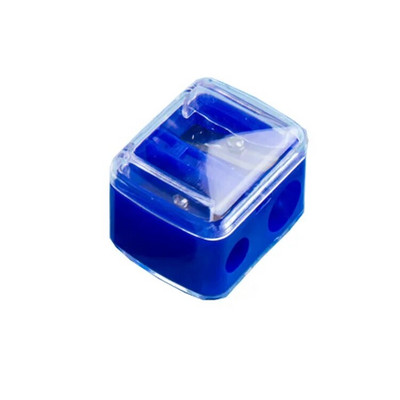 Plastmasas divu caurumu zīmuļu lokotājs Uzacu zīmulis Acu zīmulis zīmulis Manuāls zīmuļu asināmais izmērs Divu caurumu skaistumkopšanas rīks