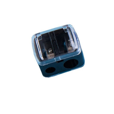 Plastmasas divu caurumu zīmuļu lokotājs Uzacu zīmulis Acu zīmulis zīmulis Manuāls zīmuļu asināmais izmērs Divu caurumu skaistumkopšanas rīks