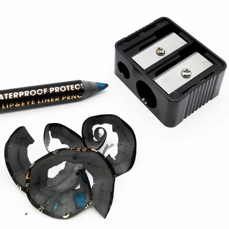 Διπλό τρύπες μολύβι φρυδιών Eyeliner Lip Liner Pencil Sharpener Κραγιόν Στυλό Πλαστικό στυλό Ειδικό ακονιστήρι