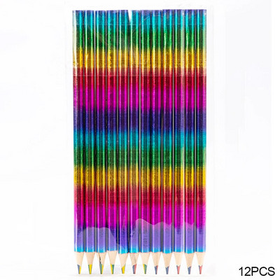 Koncentrisks gradients krāsains zīmuļu komplekts melns koka gleznošanas zīmuļi Krītis Kawaii kancelejas preces mākslas gleznošanai zīmēšanas piederumi