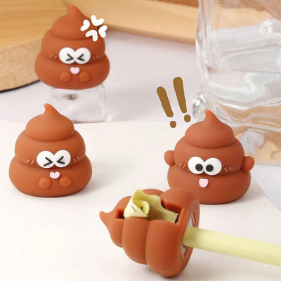 Ascuțitor de creion în formă de rahat creativ Mini mașină de tăiat creion cu expresie amuzantă, cadou pentru școală, rechizite pentru studenți, papetărie Kawaii