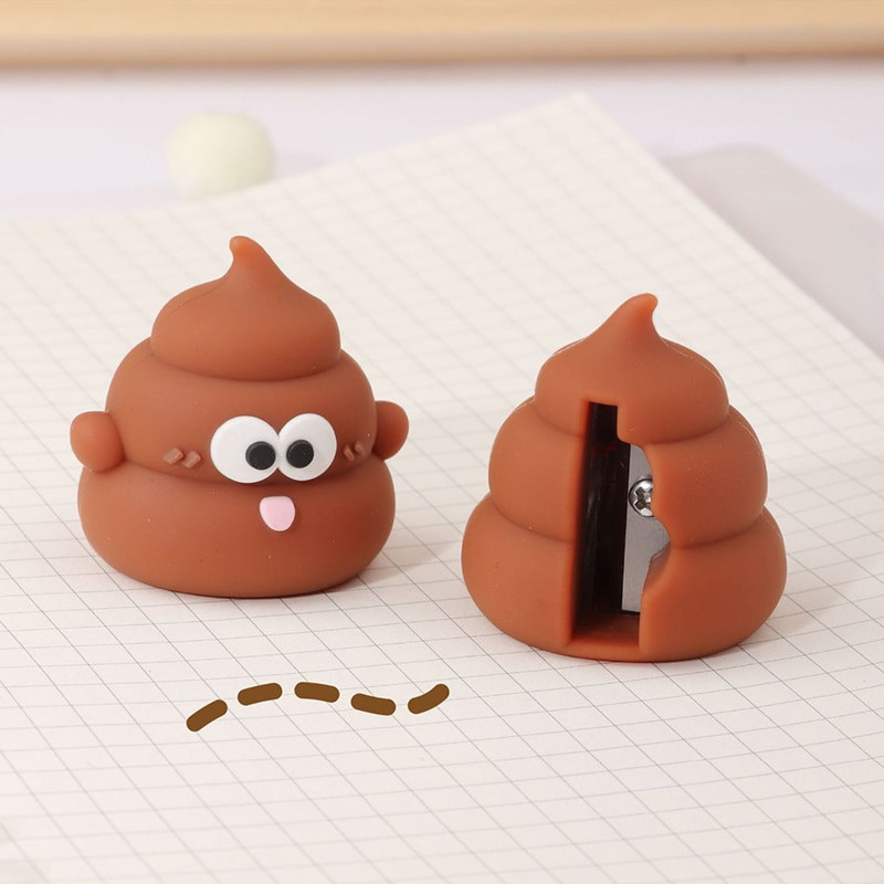 Creative Shit Shape Pencil Shapener Mini Funny Expression Pencil Cutting Machine Poklon za školu Potrepštine za učenike Kawaii pribor