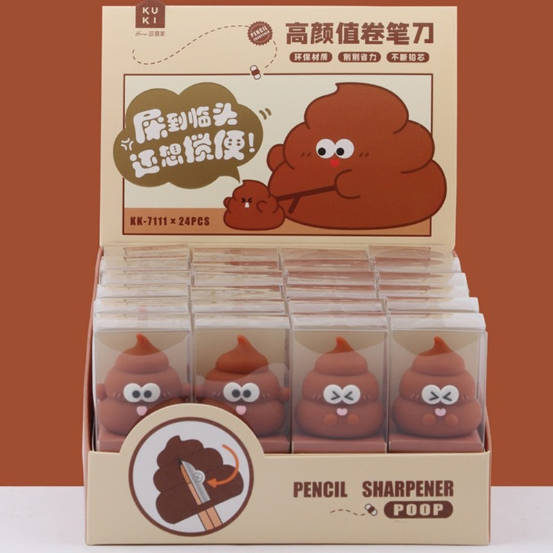 Creative Shit Shape Pencil Shapener Mini Funny Expression Pencil Cutting Machine Poklon za školu Potrepštine za učenike Kawaii pribor