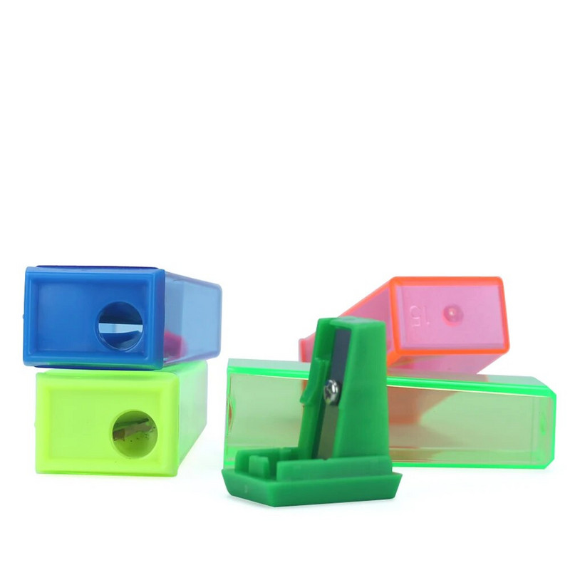 Stačiakampis 4 spalvų pieštukų drožtuvas, skaidrus išmanusis drožtukas, ilgas tarnavimo laikas, skirtas Office 557