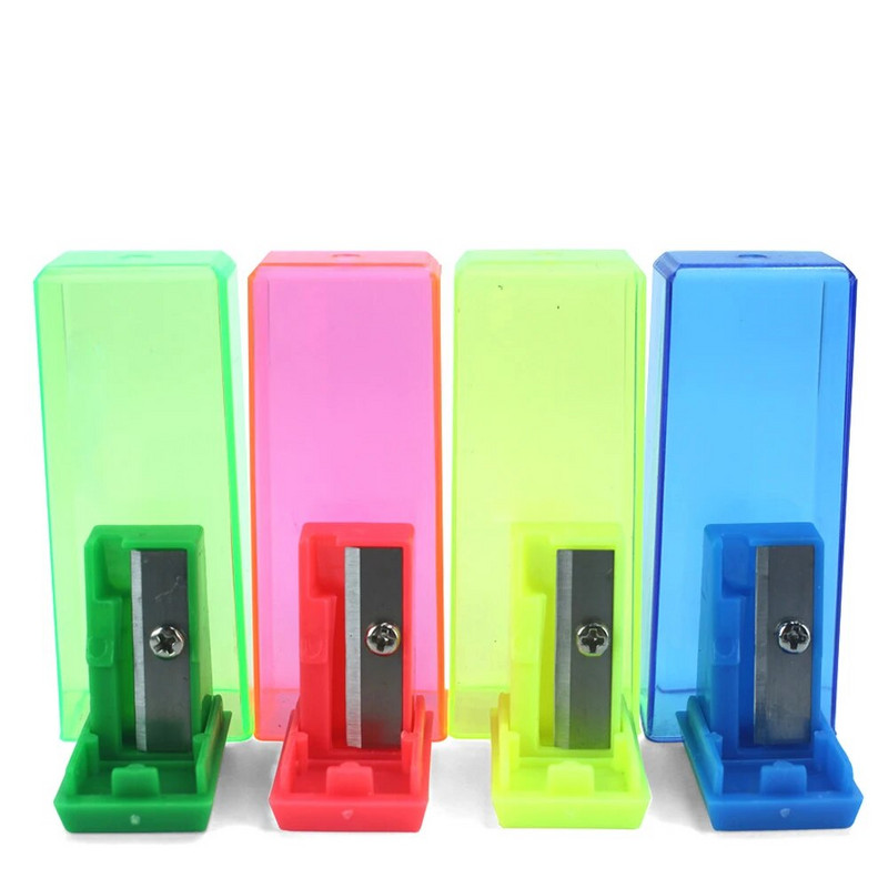 Stačiakampis 4 spalvų pieštukų drožtuvas, skaidrus išmanusis drožtukas, ilgas tarnavimo laikas, skirtas Office 557