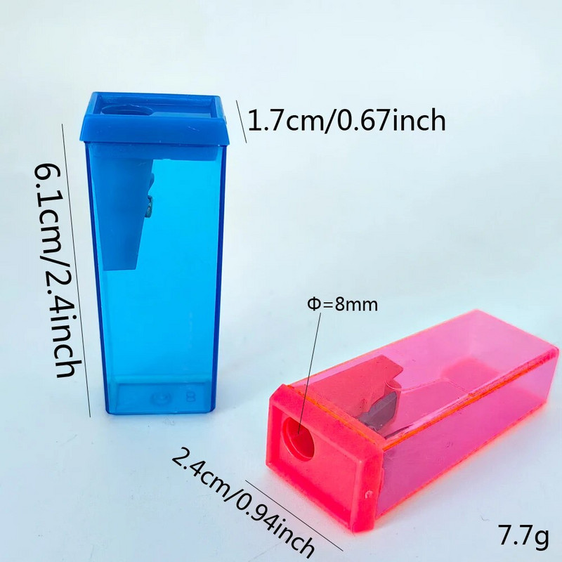 Stačiakampis 4 spalvų pieštukų drožtuvas, skaidrus išmanusis drožtukas, ilgas tarnavimo laikas, skirtas Office 557