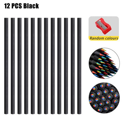 Varavīksnes zīmuļu komplekti 7 krāsas Koncentriski gradienta krītiņi bērniem Dāvanu krāsaini zīmuļi Daudzkrāsaini māksla Glezniecība Zīmēšanas rakstāmpiederumi