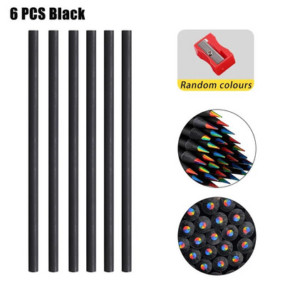 Varavīksnes zīmuļu komplekti 7 krāsas Koncentriski gradienta krītiņi bērniem Dāvanu krāsaini zīmuļi Daudzkrāsaini māksla Glezniecība Zīmēšanas rakstāmpiederumi