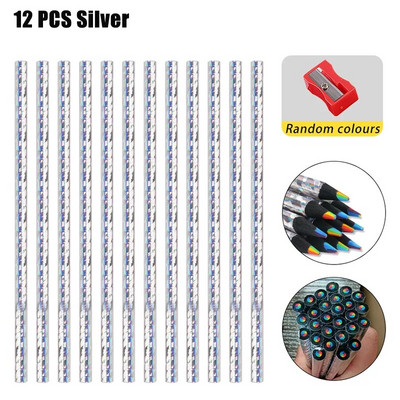 Varavīksnes zīmuļu komplekti 7 krāsas Koncentriski gradienta krītiņi bērniem Dāvanu krāsaini zīmuļi Daudzkrāsaini māksla Glezniecība Zīmēšanas rakstāmpiederumi