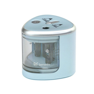 Kahe pordiga elektriline pliiatsiteritaja 2 auguga automaatsed pliiatsid teritaja sulenuga koolikontori lauaarvuti õpilaste tarvikud