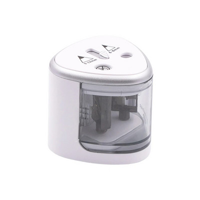 Kahe pordiga elektriline pliiatsiteritaja 2 auguga automaatsed pliiatsid teritaja sulenuga koolikontori lauaarvuti õpilaste tarvikud