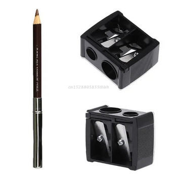 2 Holes Cosmetic Pencil Sharpener for Eyebrow Lip Liner Eyeliner Pen Tool