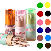 Lēti 12 krāsu zīmuļi meiteņu skolas piederumiem 2022. gada korejiešu Kawaii kancelejas piederumu komplekts Krāsains zīmulis bērniem, gleznošanas māksla