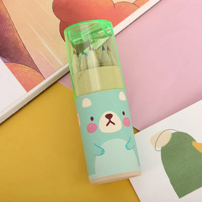 Lēti 12 krāsu zīmuļi meiteņu skolas piederumiem 2022. gada korejiešu Kawaii kancelejas piederumu komplekts Krāsains zīmulis bērniem, gleznošanas māksla