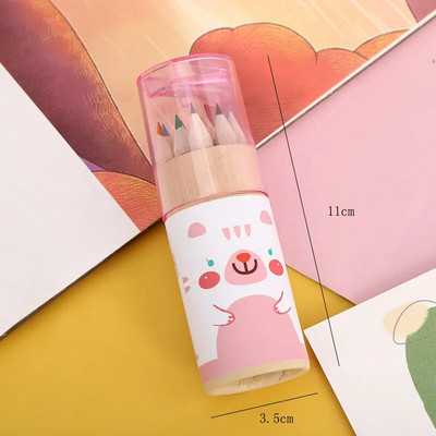 Lēti 12 krāsu zīmuļi meiteņu skolas piederumiem 2022. gada korejiešu Kawaii kancelejas piederumu komplekts Krāsains zīmulis bērniem, gleznošanas māksla