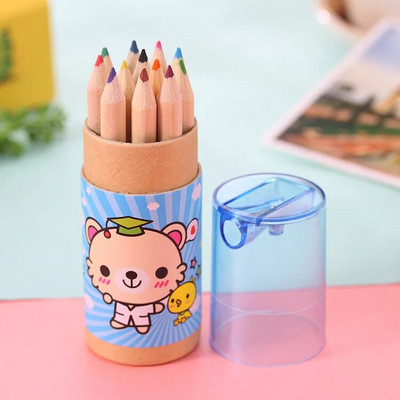 Lēti 12 krāsu zīmuļi meiteņu skolas piederumiem 2022. gada korejiešu Kawaii kancelejas piederumu komplekts Krāsains zīmulis bērniem, gleznošanas māksla