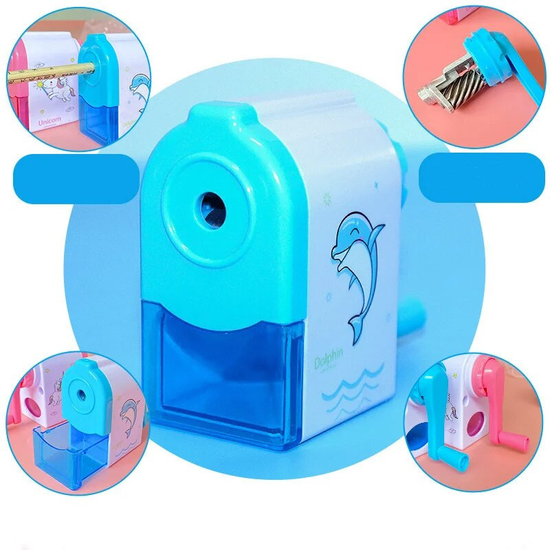 Manivela cu manivela drăguț unicorn ascuțitor mecanic automat de creion rechizite de birou pentru școală papetărie creativă înapoi la școală pentru copii