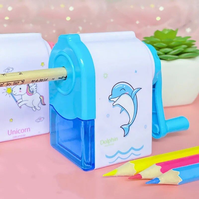 Manivela cu manivela drăguț unicorn ascuțitor mecanic automat de creion rechizite de birou pentru școală papetărie creativă înapoi la școală pentru copii