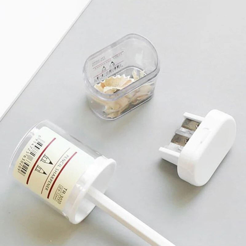 Mini kahe auguga pliiatsiteritaja Lihtne läbipaistev pliiatsilõikur, värviline kaanega pliiatsiteritaja kingituseks mõeldud õpilasele