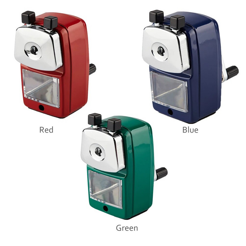 Dāvanu mašīna bērniem Rokas kloķa rotācijas kancelejas preces mājas skolas biroja griezējs studentu galddators ar konteinera zīmuļu asināmo