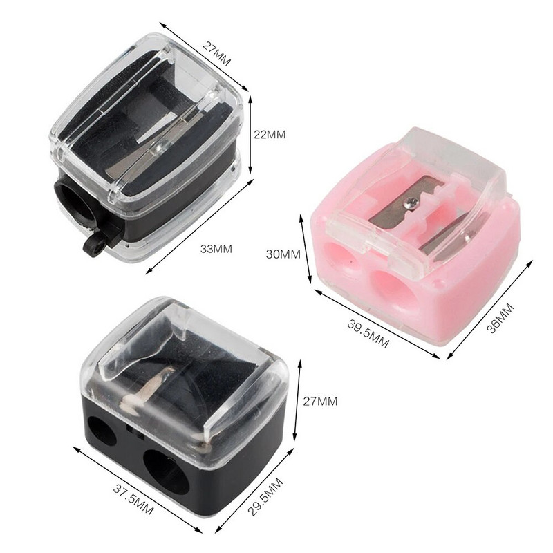Double Holes Precision huulepulk kulmude kosmeetiline pliiatsiteritaja kulmude huulepliiats Silmapliiats pliiats tüdrukutele kingitus koolitarbed