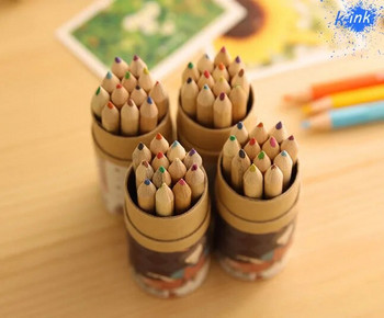 12 τμχ / σετ, 12 διαφορετικά χρωματιστά μολύβι ξύλου με ξύστρα για σχολική γραφή, έγχρωμο μολύβι για μαρκάρισμα τέχνης, λήψη σημειώσεων