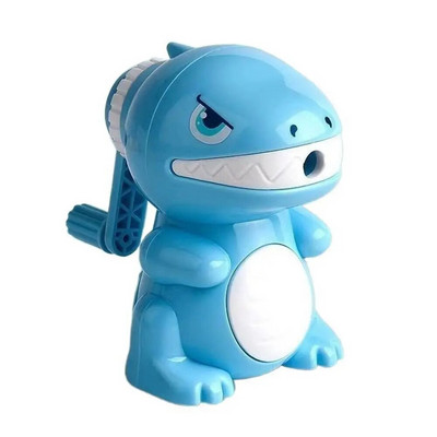 Käsivändaga armas dinosauruse mehaaniline pliiatsiteritaja siseneb automaatselt plii loova multifilmi kirjatarvete koolitarbesse