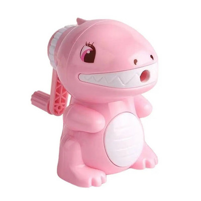 Käsivändaga armas dinosauruse mehaaniline pliiatsiteritaja siseneb automaatselt plii loova multifilmi kirjatarvete koolitarbesse