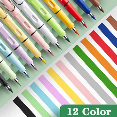 36/12 бр. Комплект от 12 цвята Everlasting Infinite Pencil Unlimited Writing Pencils Изтриваем молив за рисуване, Art Kids School