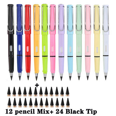 36/12gab 12 krāsu komplekts Mūžīgs bezgalīgs zīmulis Neierobežots rakstīšanas zīmuļi Dzēšams zīmulis gleznošanai, mākslas bērnu skola