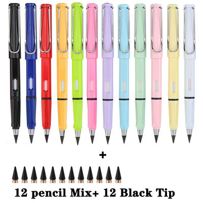 36/12gab 12 krāsu komplekts Mūžīgs bezgalīgs zīmulis Neierobežots rakstīšanas zīmuļi Dzēšams zīmulis gleznošanai, mākslas bērnu skola