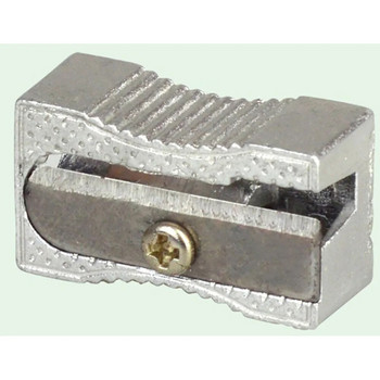 10 БР. Двойна острилка за моливи, джоб от алуминиева сплав, метал с 1 отвор, правоъгълни стоманени малки острилки (сребърни)