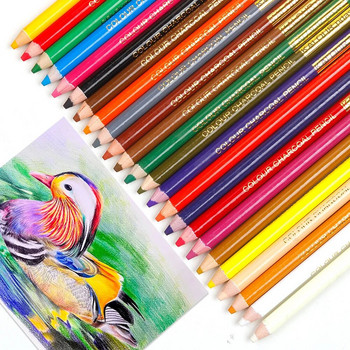 KALOUR 24 цвята Пастелни цветни моливи Рисуване Скициране Цветни въглеродни моливи Моливи за оцветяване Студенти Художник Художествени принадлежности