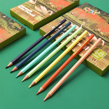 Моливи с цвят на кожата 24/36/48 Цветни моливи Doodle Macaron Pencils Професионален комплект моливи за рисуване Скициране Художествени принадлежности