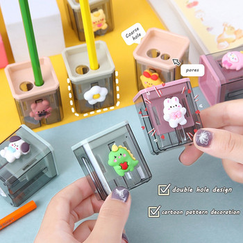 1 PC Mini Cute Cartoon ακονιστήρι με δύο τρύπες Μολύβι Kawaii Stationery Sharpener Μαθητικές προμήθειες