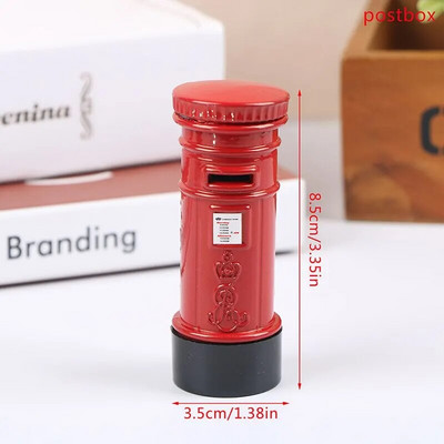 Vintage British Europe autobusa modelis Miniatūra sarkana, zaļa zīmuļu asināmā Londonas metāla retro mājas dekorēšana antīka bērnu rotaļlieta