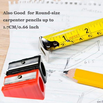 Kynsna Острилка за моливи с метално острие Carpenter Jumbo Crayon Sharpener, Woodworker Sharpeners Sharpening Golf Pencils 4-Pack