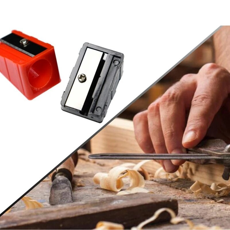 Kynsna pliiatsiteritaja metallist teraga puusepa Jumbo värvipliiatsi teritaja, puidutöötlejate teritajad golfipliiatsite teritamiseks 4 komplekti