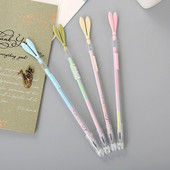 4 gab Karikatūras silikona truša ausu neitrāla pildspalva Radoša un jauka mācību biroja adatas caurule uz ūdens bāzes paraksta pildspalva